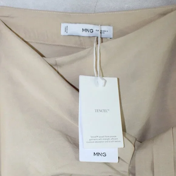 MNG by Mango NWT Linen Blend Tie Front Wide Leg Pants/Trouser - Picture 7 of 12